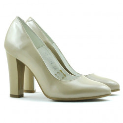 Women stylish, elegant shoes 1214 patent beige02