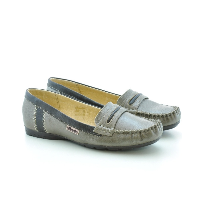 Women loafers, moccasins 619 sand+cafe