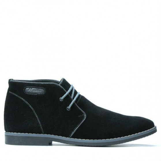 Men boots 454 black velour+gray