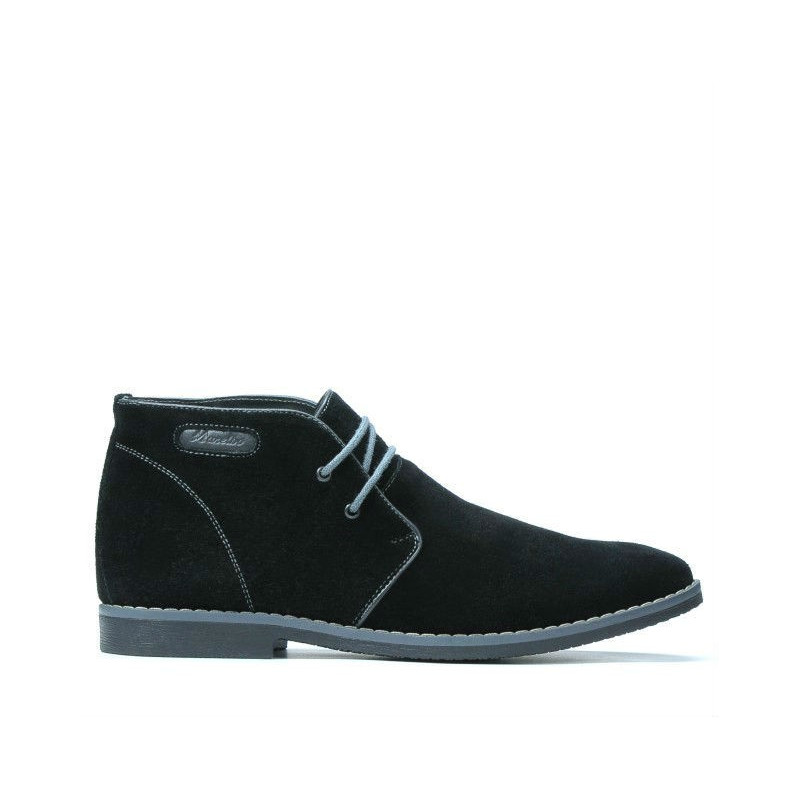Men boots 454 black velour+gray