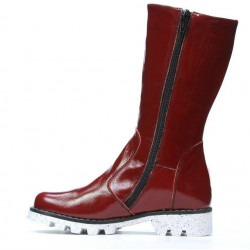 Children knee boots 3003 patent burgundy