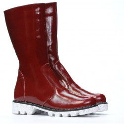 Children knee boots 3003 patent burgundy