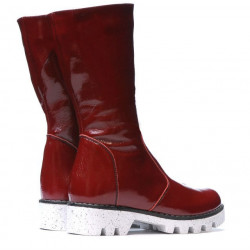 Children knee boots 3003 patent burgundy