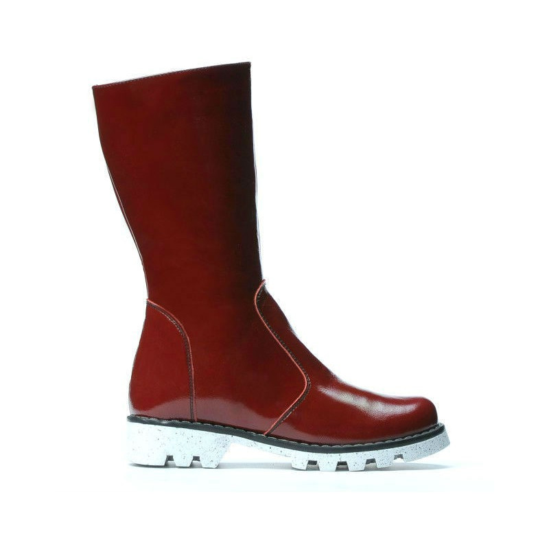 Children knee boots 3003 patent burgundy