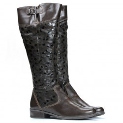 Women knee boots 233 cafe balon