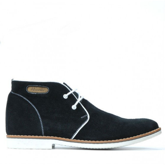 Men boots 454 black velour+white