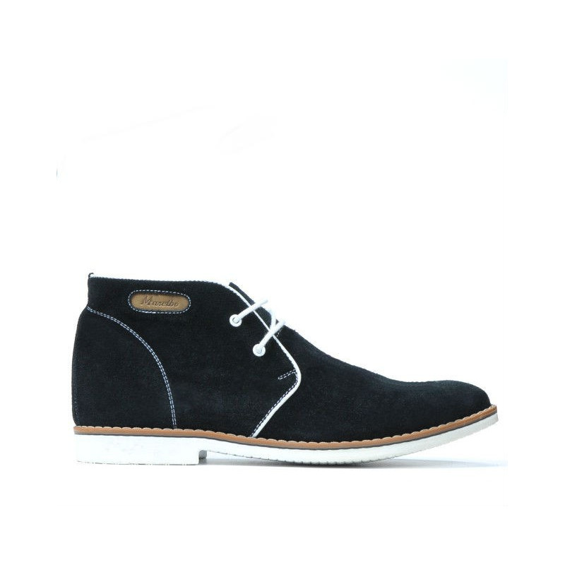 Men boots 454 black velour+white