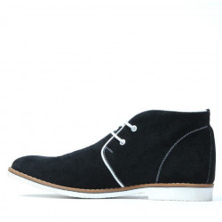 Men boots 454 black velour+white