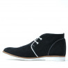Men boots 454 black velour+white