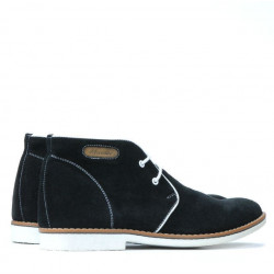 Men boots 454 black velour+white
