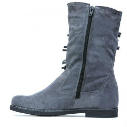 Women knee boots 3242 gray velour