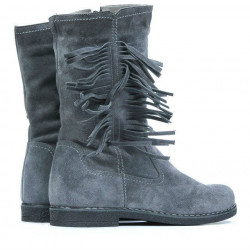 Women knee boots 3242 gray velour
