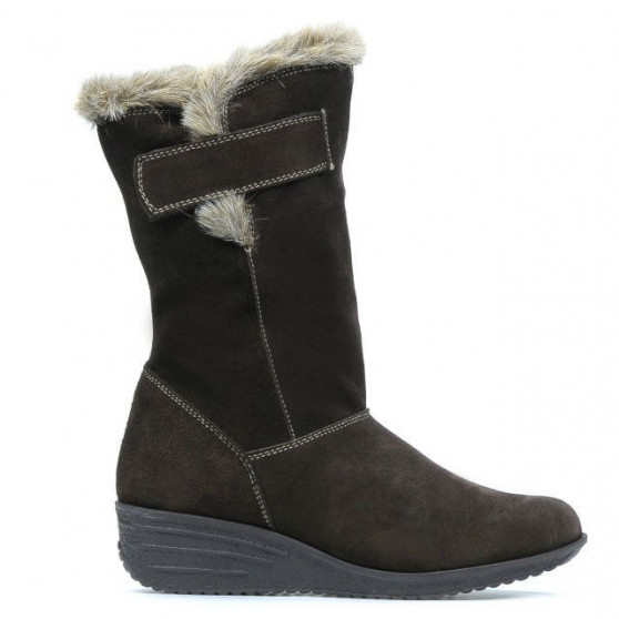 Women knee boots 3246 cafe velour