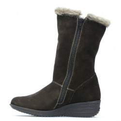 Women knee boots 3246 cafe velour