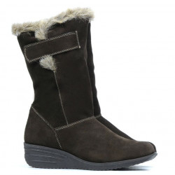 Women knee boots 3246 cafe velour