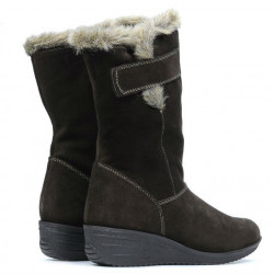 Women knee boots 3246 cafe velour