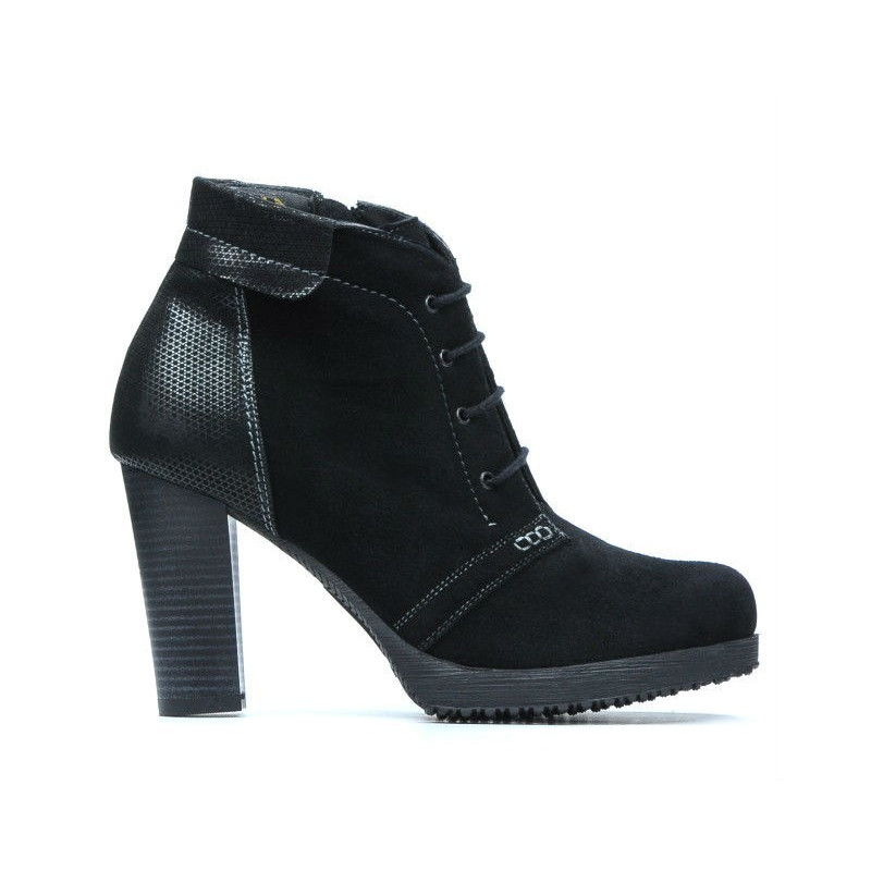 Women boots 1137 black antilopa combined
