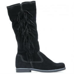 Women knee boots 3243 black velour