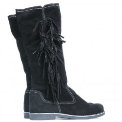 Women knee boots 3243 black velour
