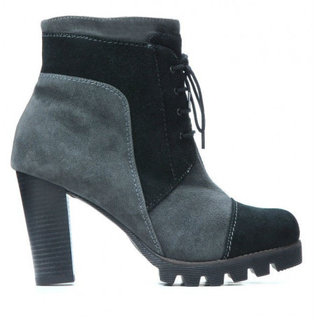 Women boots 1135 gray antilopa+black