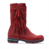 Children knee boots 3208 red velour