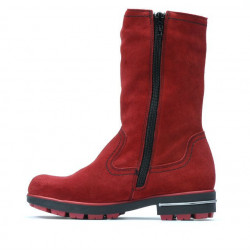 Children knee boots 3208 red velour