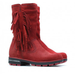 Children knee boots 3208 red velour