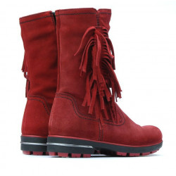 Children knee boots 3208 red velour