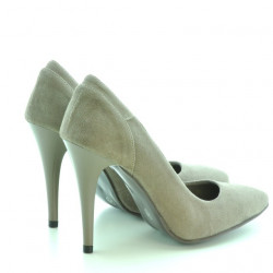 Women stylish, elegant shoes 1230 cappuccino antilopa