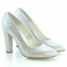 Women stylish, elegant shoes 1214 patent beige pearl
