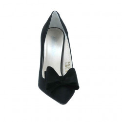 Women stylish, elegant shoes 1252 black antilopa
