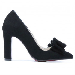 Women stylish, elegant shoes 1252 black antilopa