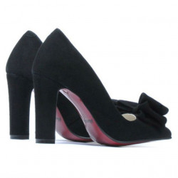 Women stylish, elegant shoes 1252 black antilopa