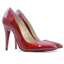 Women stylish, elegant shoes 1241 patent bordo