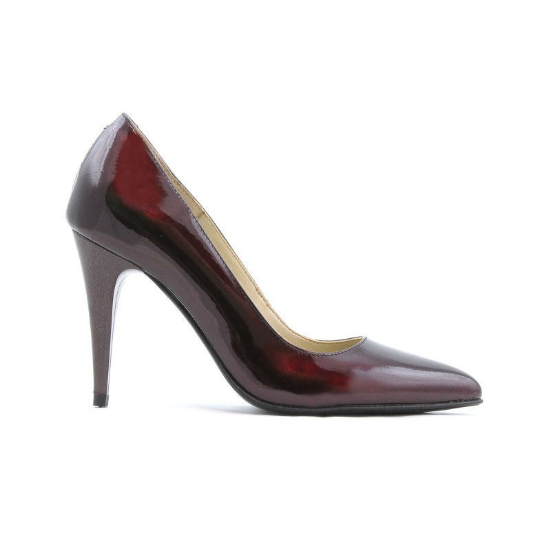 Women stylish, elegant shoes 1246 patent bordo 01