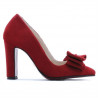 Women stylish, elegant shoes 1252 red antilopa