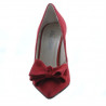 Women stylish, elegant shoes 1252 red antilopa