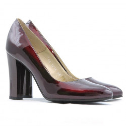 Women stylish, elegant shoes 1214 patent bordo01