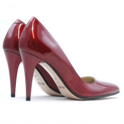 Women stylish, elegant shoes 1246 patent bordo