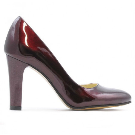 Women stylish, elegant shoes 1243 patent bordo01
