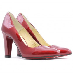 Women stylish, elegant shoes 1243 patent bordo