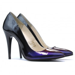 Pantofi eleganti 1241 patent black+purple (cameleon)
