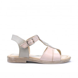 Small children sandals 40c patent beige+pink