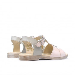 Small children sandals 40c patent beige+pink
