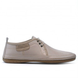 Men loafers, moccasins 865 beige+sand