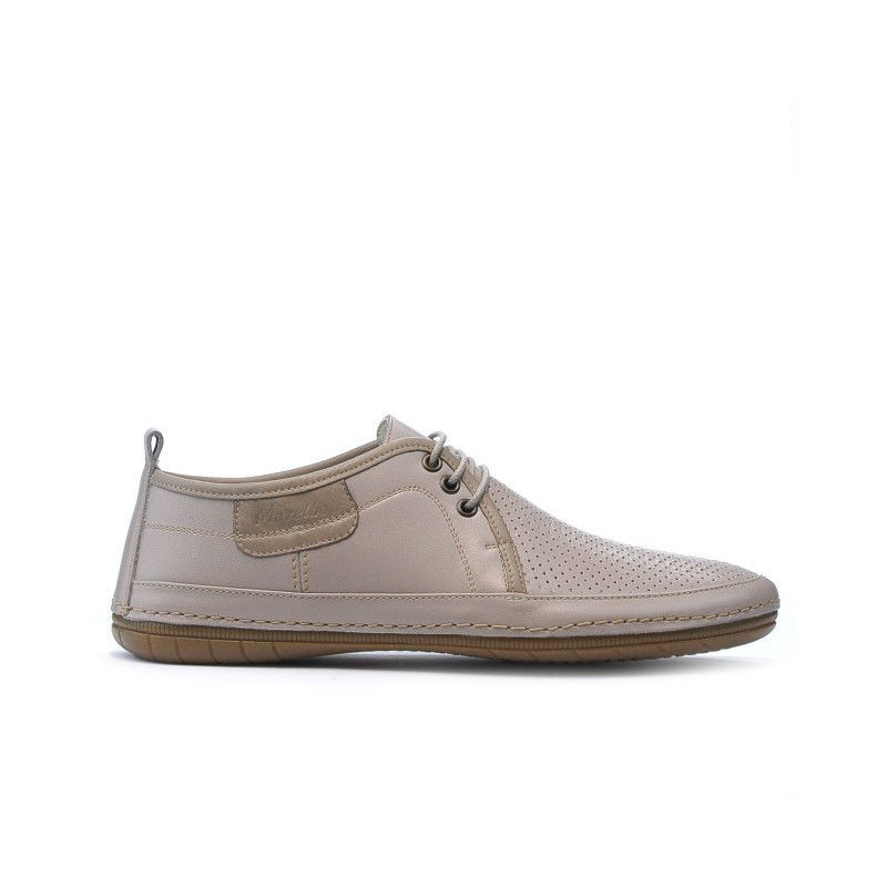 Men loafers, moccasins 865 beige+sand