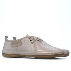 Men loafers, moccasins 865 beige+sand
