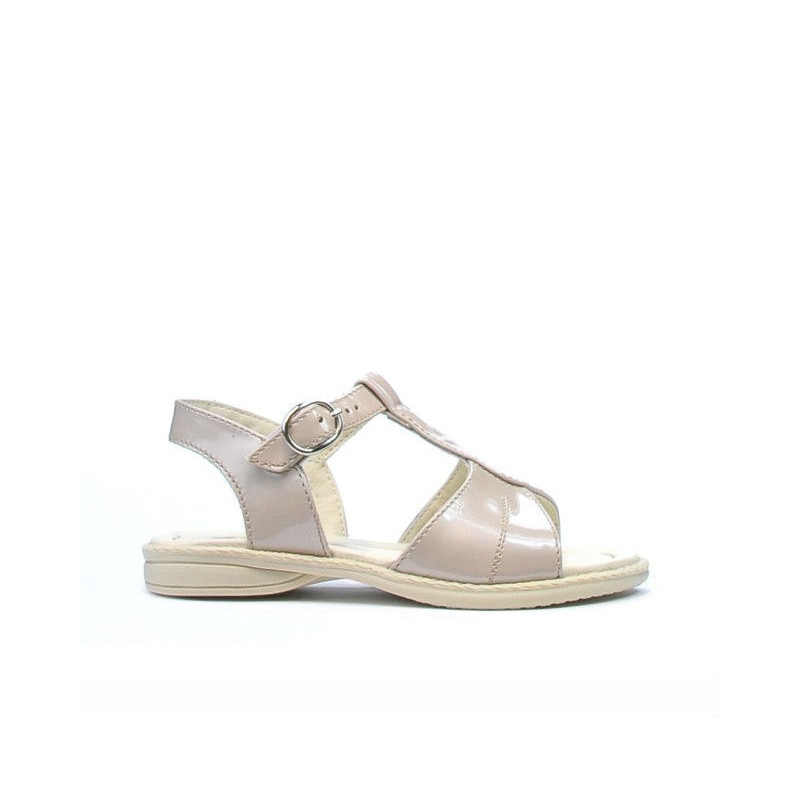 Small children sandals 40c patent beige pearl