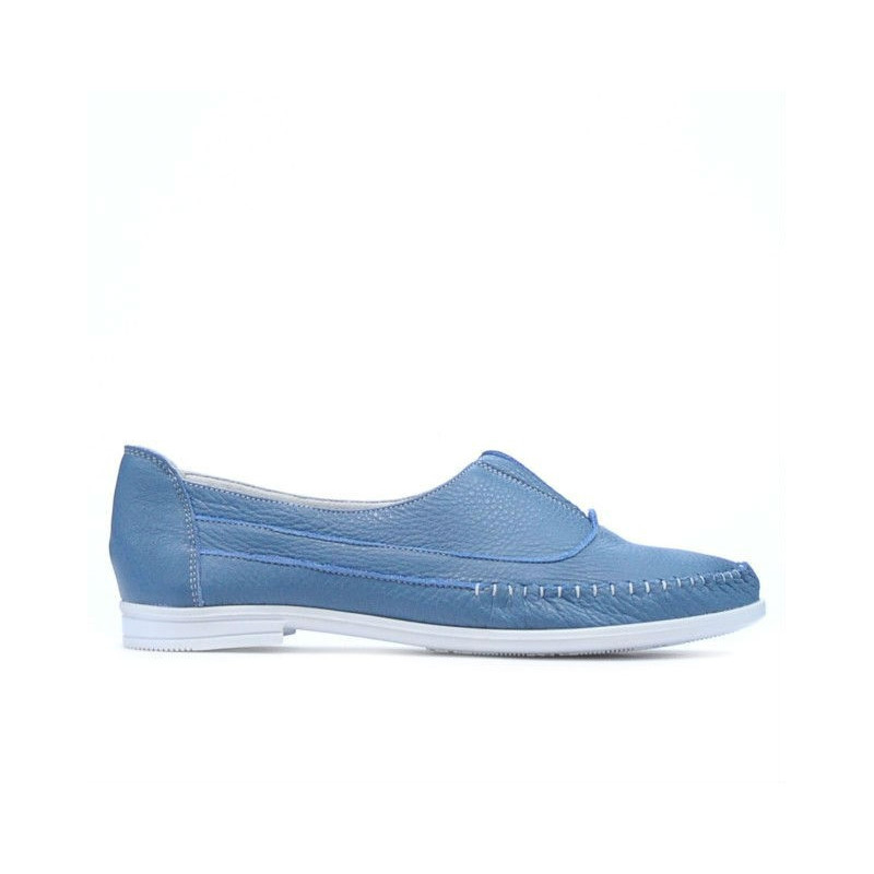 Women loafers, moccasins 675 bleu