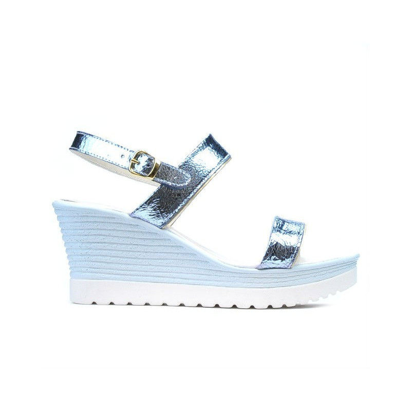 Women sandals 5031 bleu argento